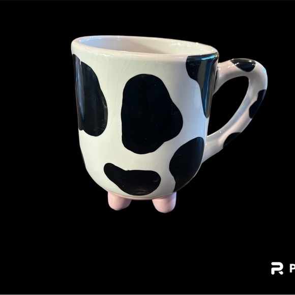 Boston Warehouse Udderly Cow Mug with Non-Skid Silicone Feet Hand Painted - Picture 1 of 4